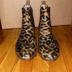 J.CREW LEOPARD PRINT CHELSEA RAIN BOOTS 👢